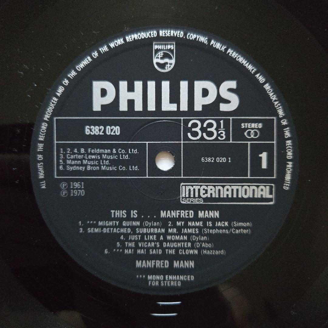 Manfred Mann - This is... Manfred Mann UK LP Vinyl Record Philips 1970 Rock