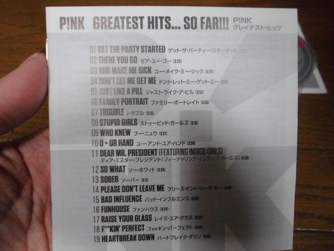 Pink Greatest Hits... So Far!!! Japan Press CD Paper Jacket 19 Tracks