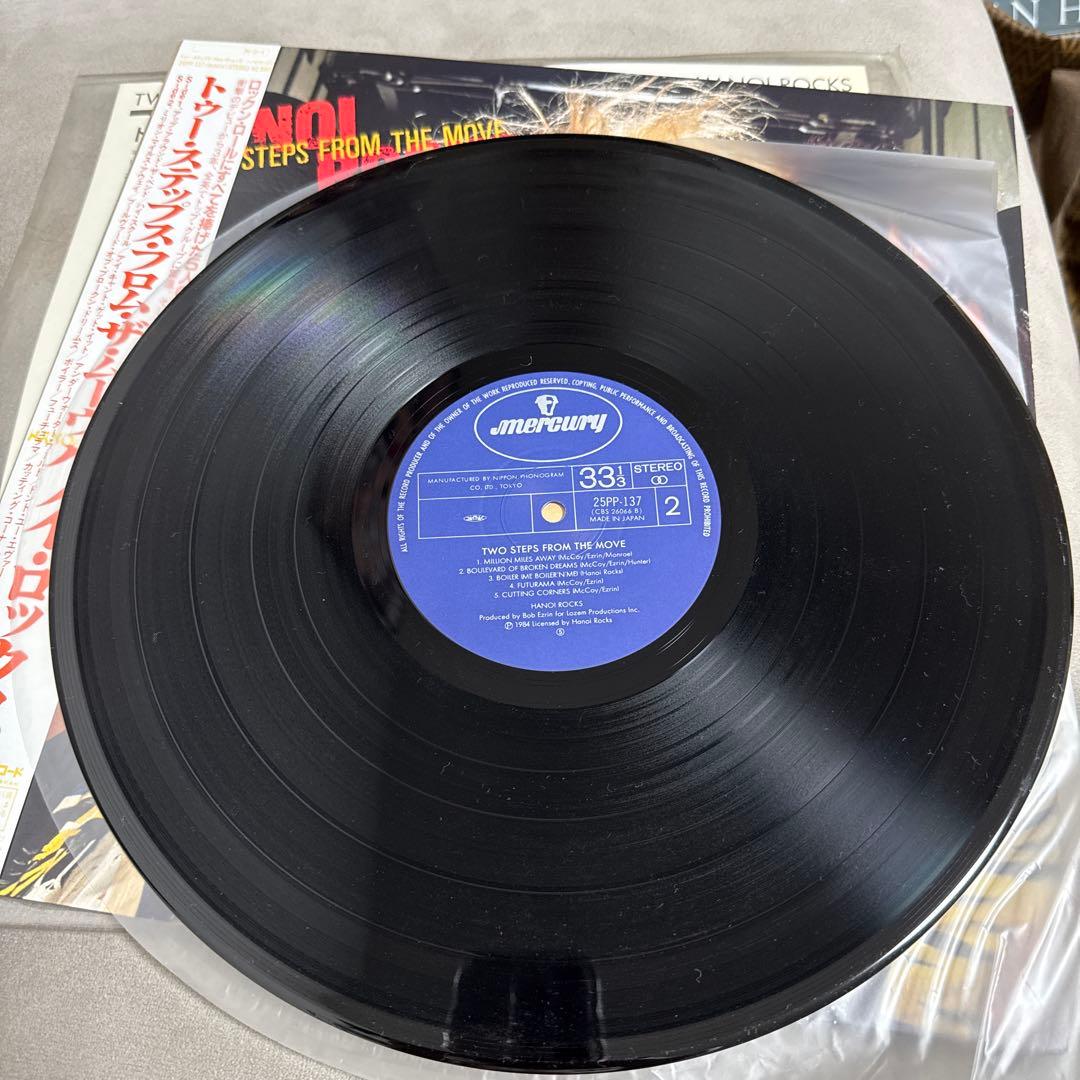 Hanoi Rocks Two Steps From The Move LP Vinyl Japan Obi Insert Glam Rock