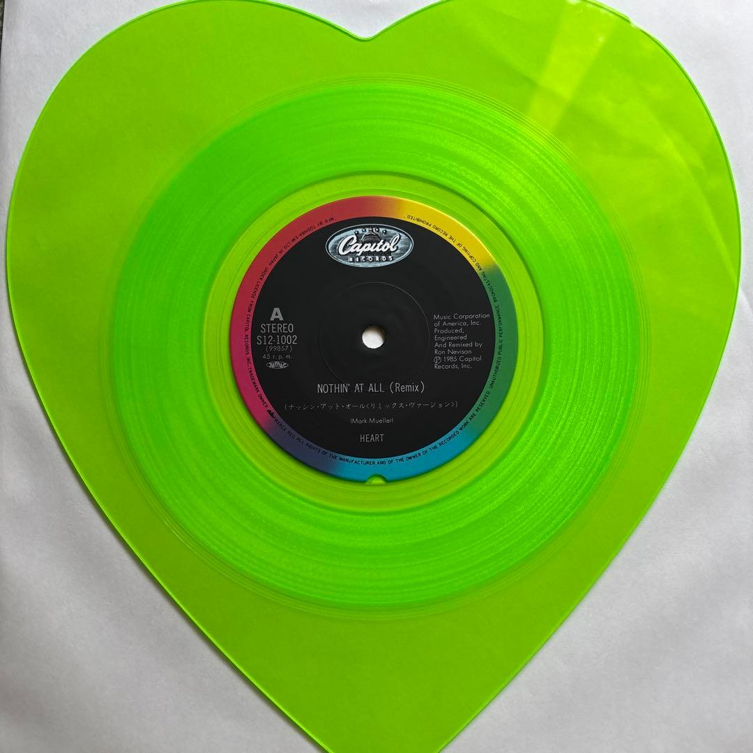 Heart Nothin' At All Rare Japan Heart-Shaped Fluorescent Green Vinyl Record