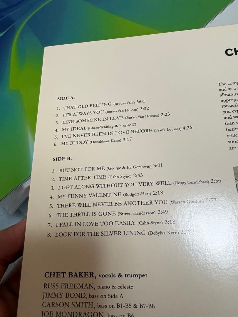 Chet Baker Sings Yellow Vinyl LP Jazz Record Beautiful Condition
