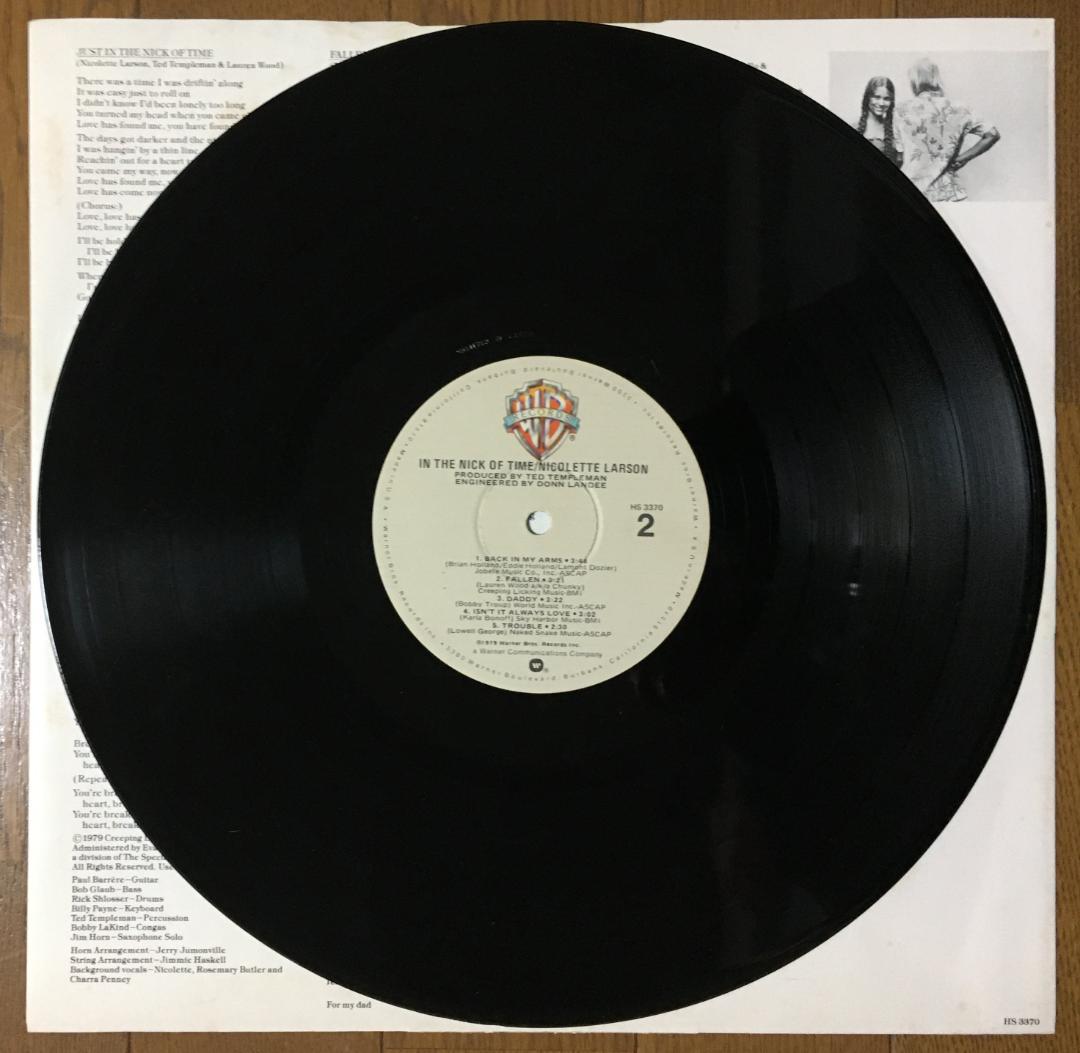 Nicolette Larson In The Nick of Time Vinyl LP 1979 AOR Light Mellow