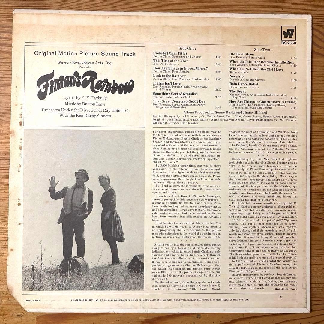 Finian's Rainbow Original Soundtrack LP Vinyl Fred Astaire Petula Clark USA