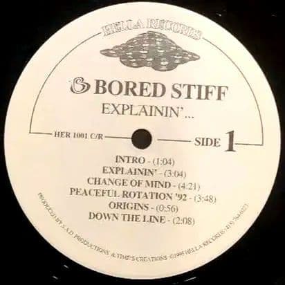 Bored Stiff Explainin' 1995 Original US Vinyl LP Underground Hip Hop Rare
