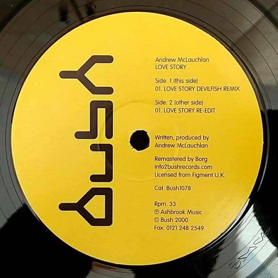 Andrew McLauchlan - Love Story (Devilfish Remix) 12" Vinyl Electronic Techno