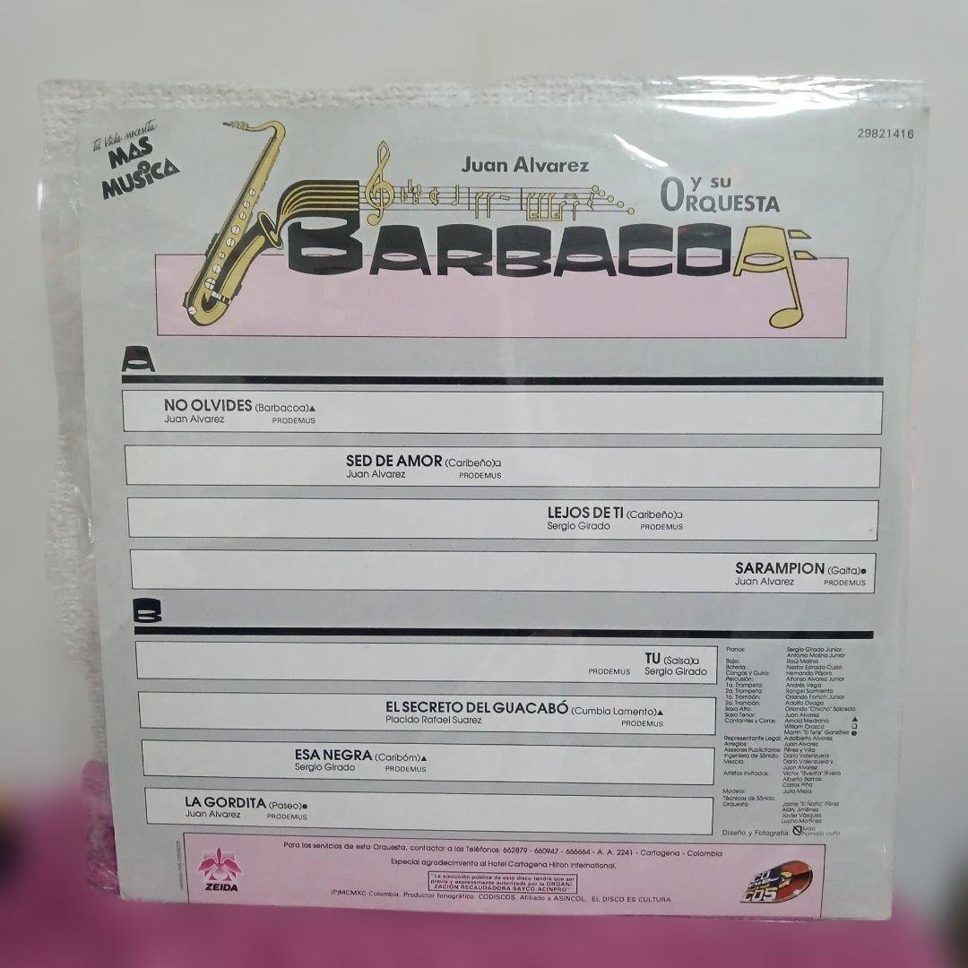 Juan Alvarez Y Su Orquesta - Barbacoa Vinyl LP 1990 Colombia Tropical Salsa