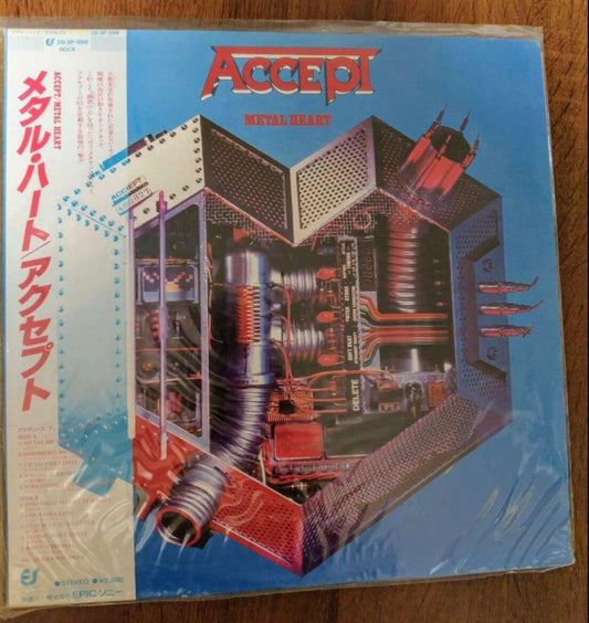 Accept - Metal Heart LP Japan Original 1985 Heavy Metal Vinyl with Obi