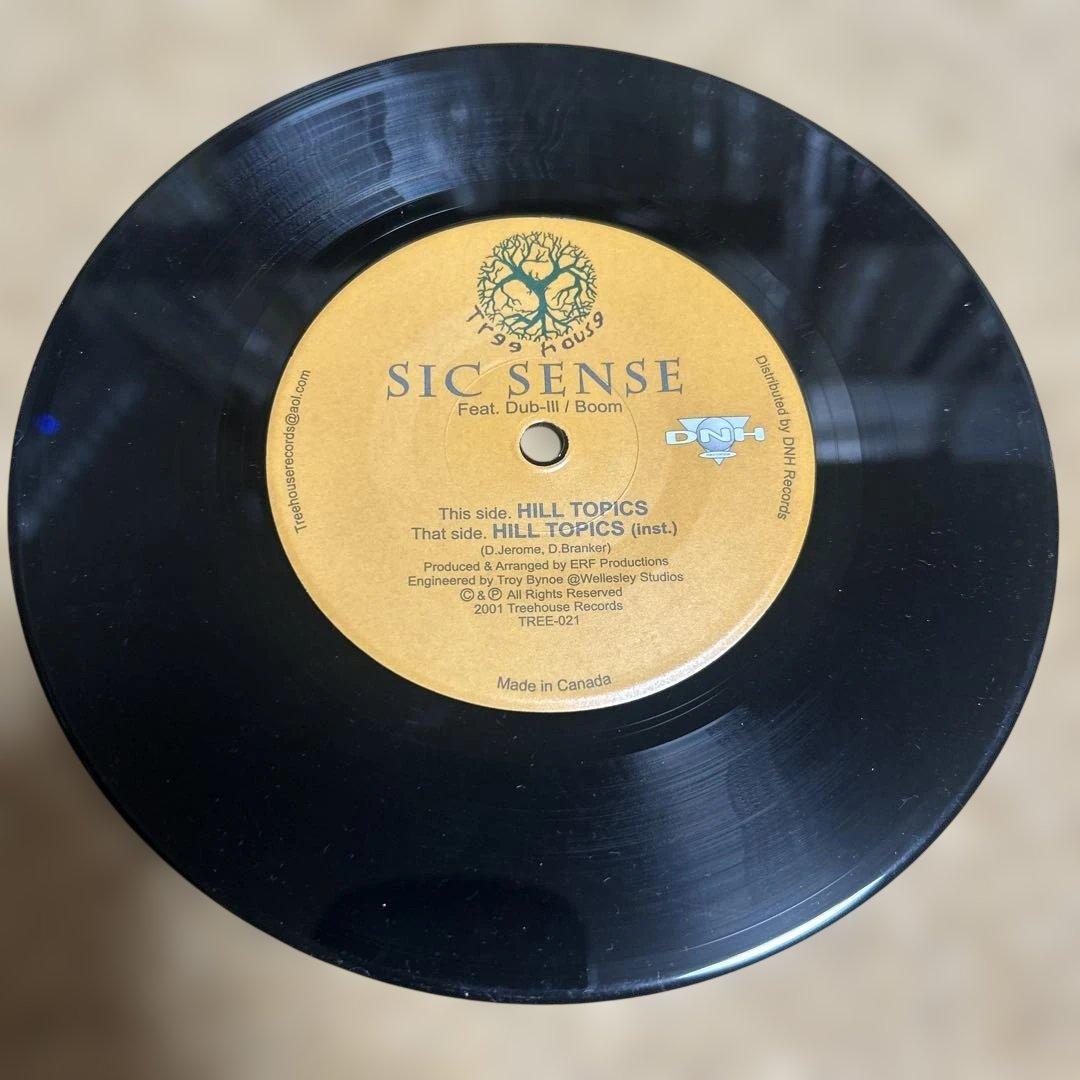 Sic Sense - Hill Topics 7" Vinyl Record Canada Hip Hop Treehouse Records
