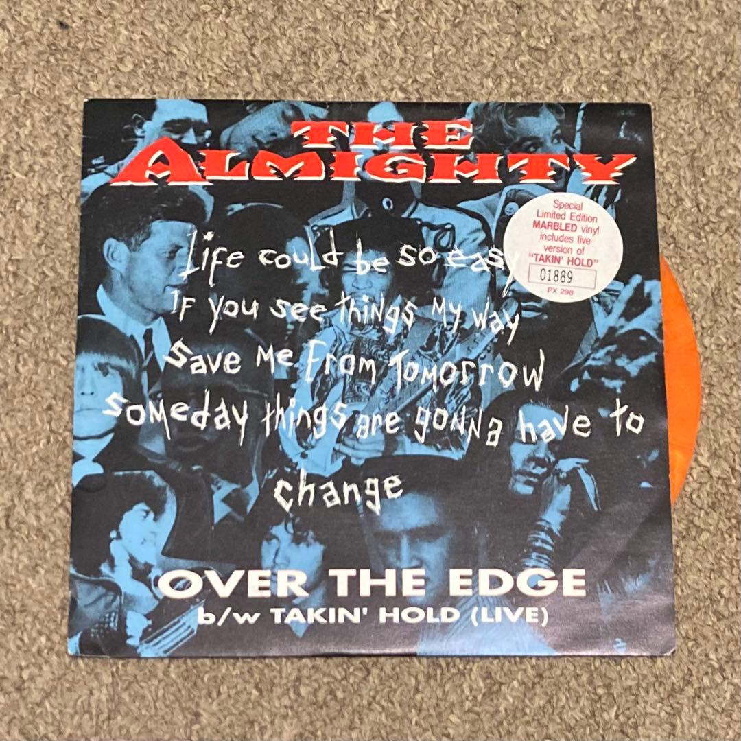 THE ALMIGHTY Over The Edge 7" Marbled Vinyl Limited Edition UK Pressing 1993
