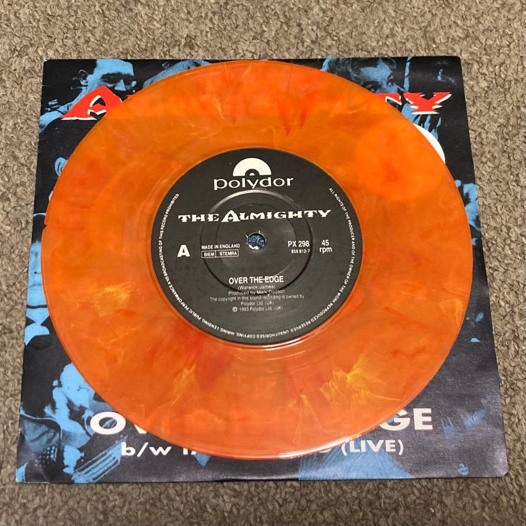 THE ALMIGHTY Over The Edge 7" Marbled Vinyl Limited Edition UK Pressing 1993