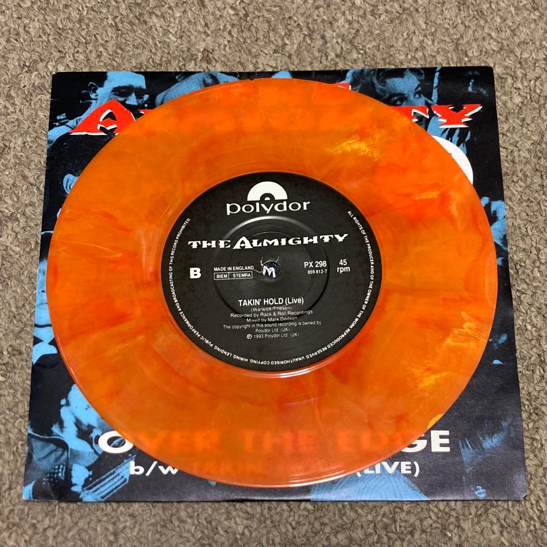 THE ALMIGHTY Over The Edge 7" Marbled Vinyl Limited Edition UK Pressing 1993