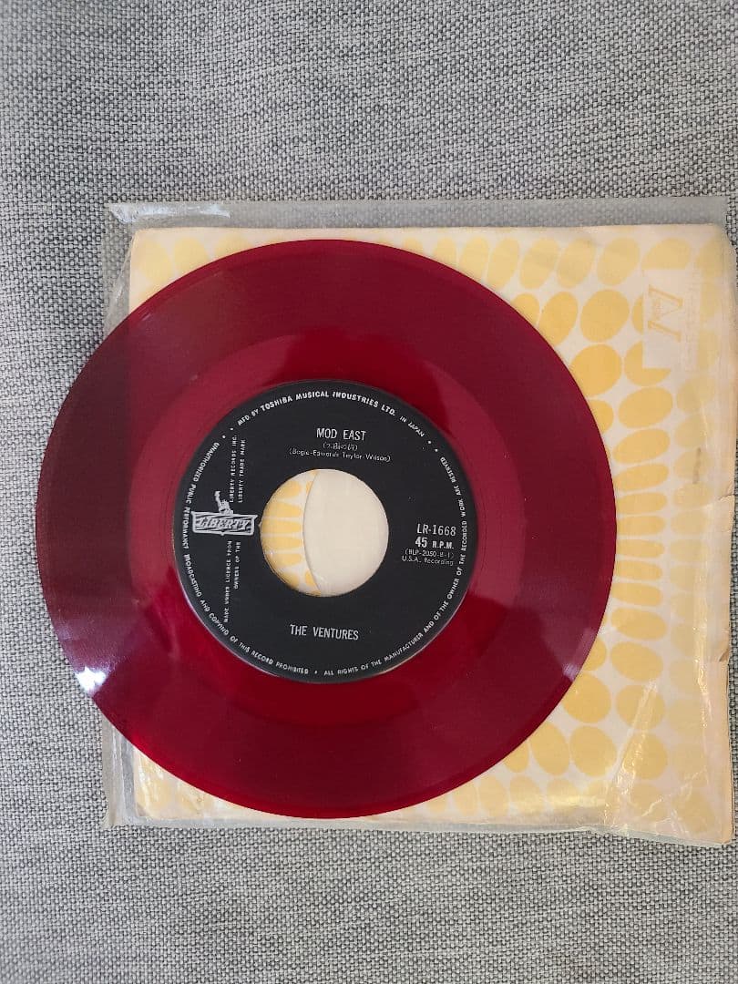 The Ventures Wack Wack / Mod East Rare Red Vinyl 7" Japan Liberty LR-1668