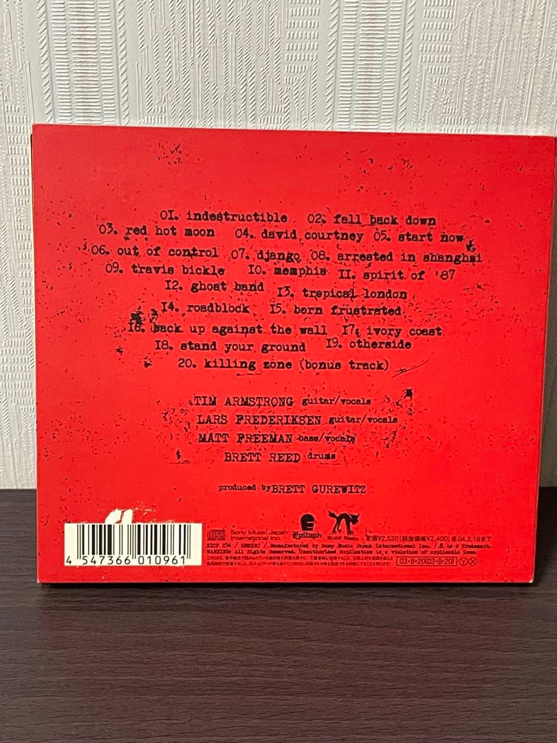 RANCID Indestructible CD Japan Press with OBI and Rare Limited Bonus Badge