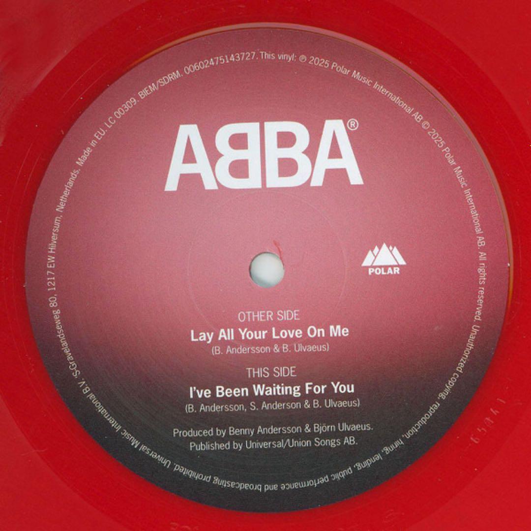 ABBA - Lay All Your Love On Me 7" Heart-Shaped Red Vinyl Valentine's Edition