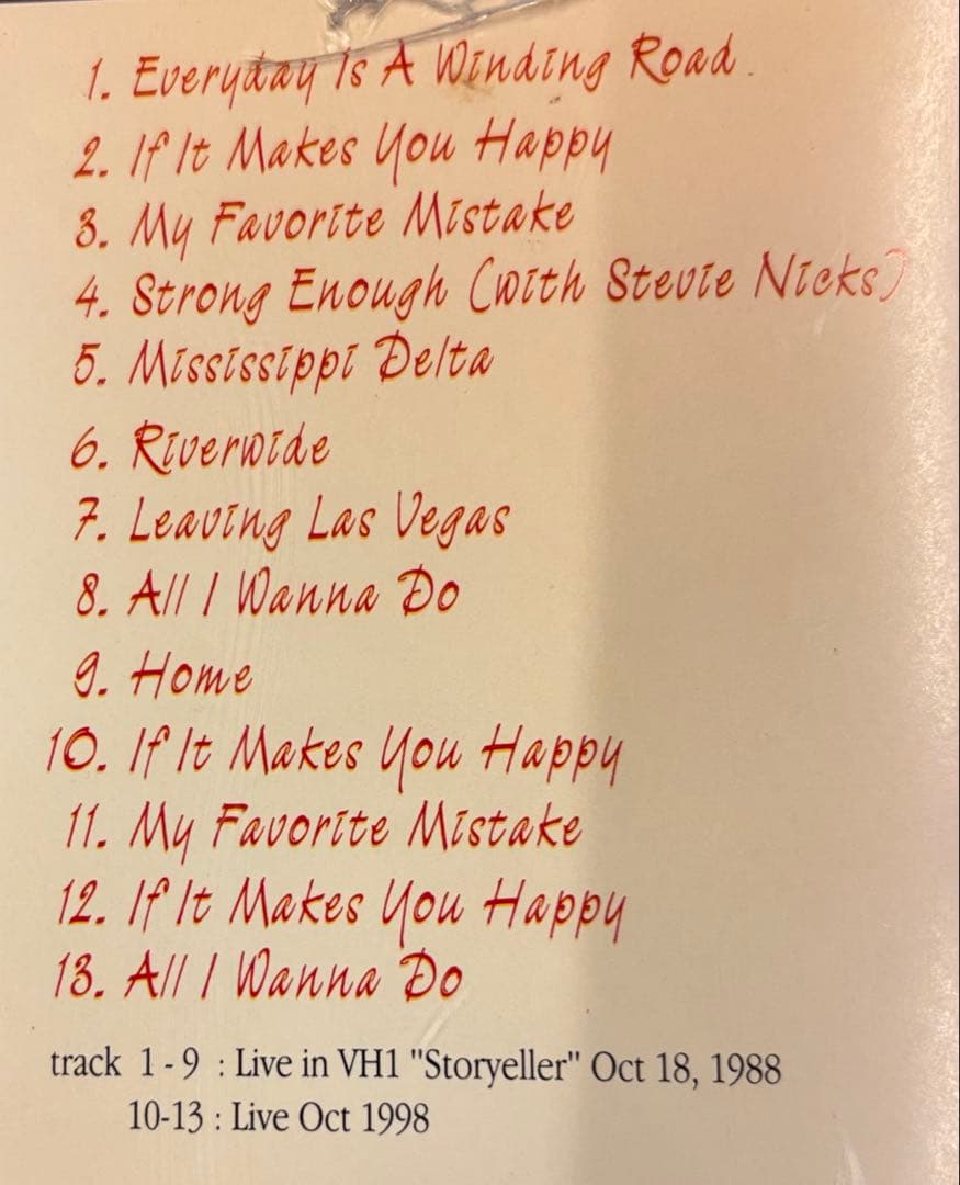 Sheryl Crow - My Favorite Sessions CD (1998) Live Recordings Import