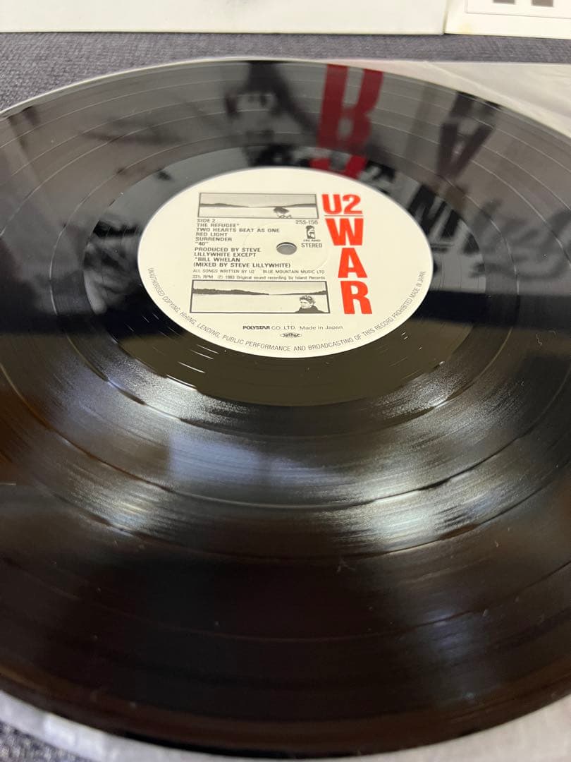 U2 War Japan LP 25S-156 with Obi Strip & Lyric Insert Rock Vinyl