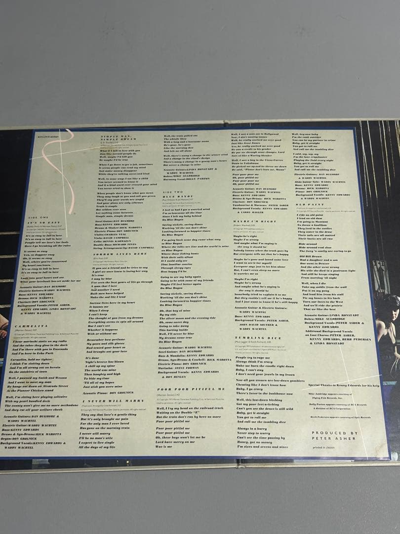 Linda Ronstadt Simple Dreams Vinyl LP Japan Pressing P-10410Y