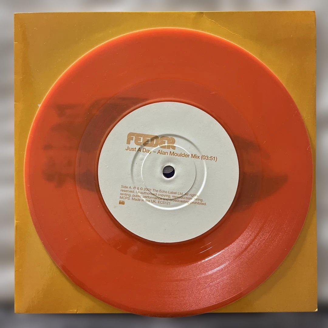 Feeder Just A Day EP 7" Orange Vinyl UK Rock Indie Alternative Record