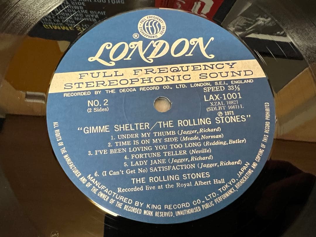 The Rolling Stones Gimme Shelter LP 1971 Japan Pressing Vinyl w/ Obi LAX-1001