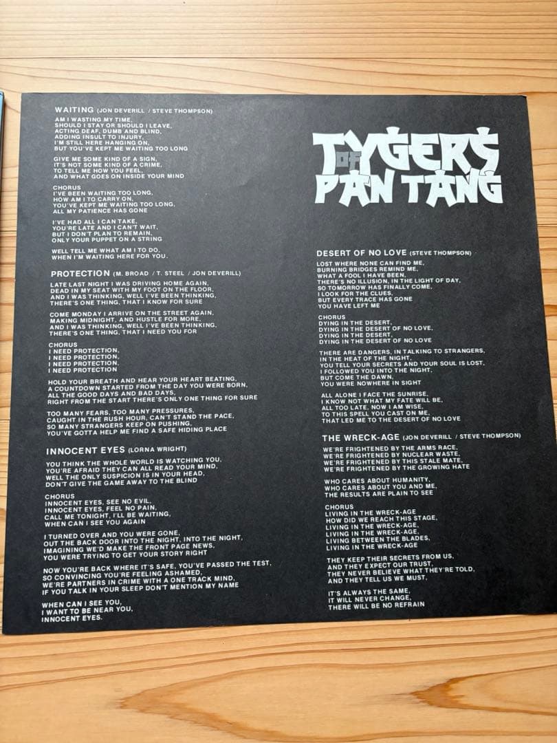 Tygers Of Pan Tang The Wreck-Age LP Vinyl Record Japan 1985 VIL-28009 Obi