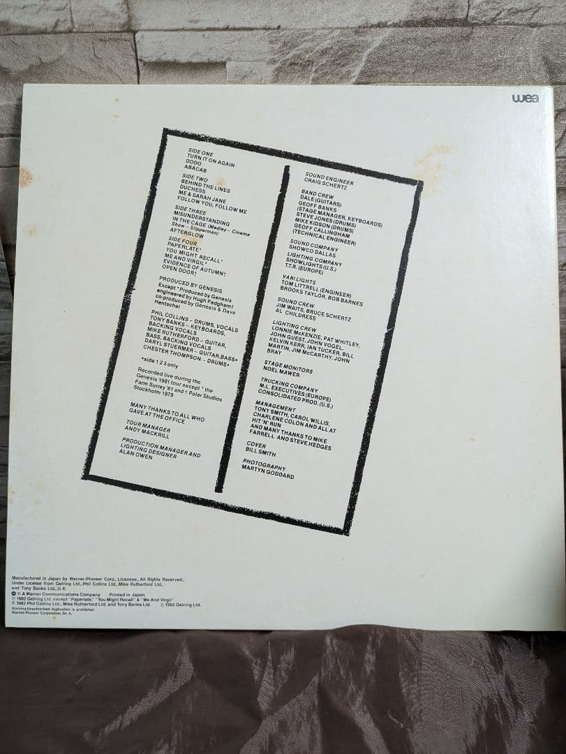 Genesis Three Sides Live 2LP Set Japan Original Pressing Vinyl P-5611-2 W/Obi