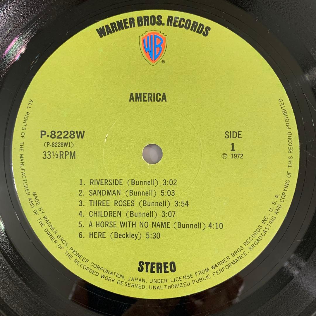 America - America Vinyl LP 1972 Japan P-8228W Folk Rock With Obi
