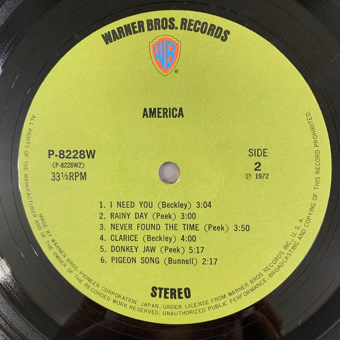 America - America Vinyl LP 1972 Japan P-8228W Folk Rock With Obi