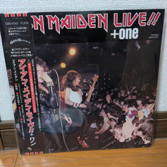 Iron Maiden - Live!! +one 12" EP Japan 1980 EMI EMS-41001 with Obi & Liner Notes