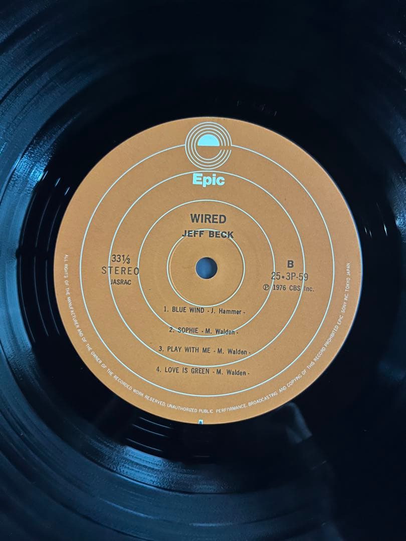 Jeff Beck - Wired LP Japan 1976 Pressing Epic 25-3P-59 Fusion Vinyl Record