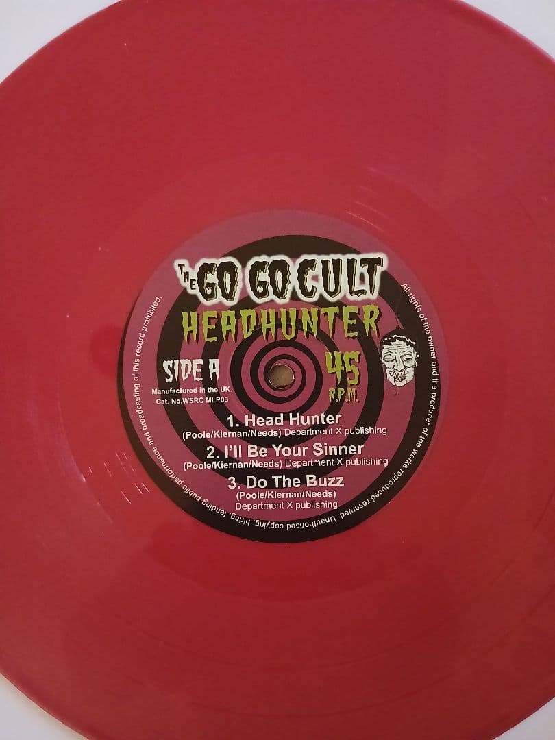 The Go Go Cult Headhunter 10" Vinyl LP Rare UK Psychobilly Limited Color