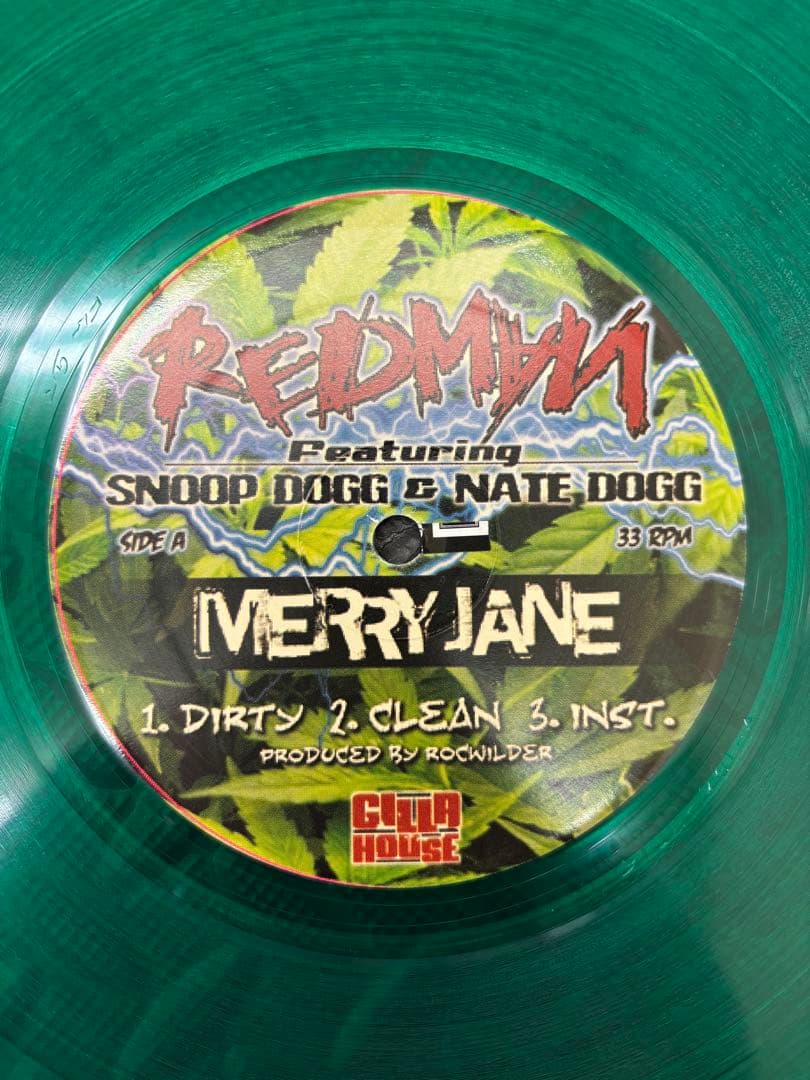 Redman Merry Jane 12" Clear Green Vinyl Snoop Dogg Nate Dogg Gilla House US Orig