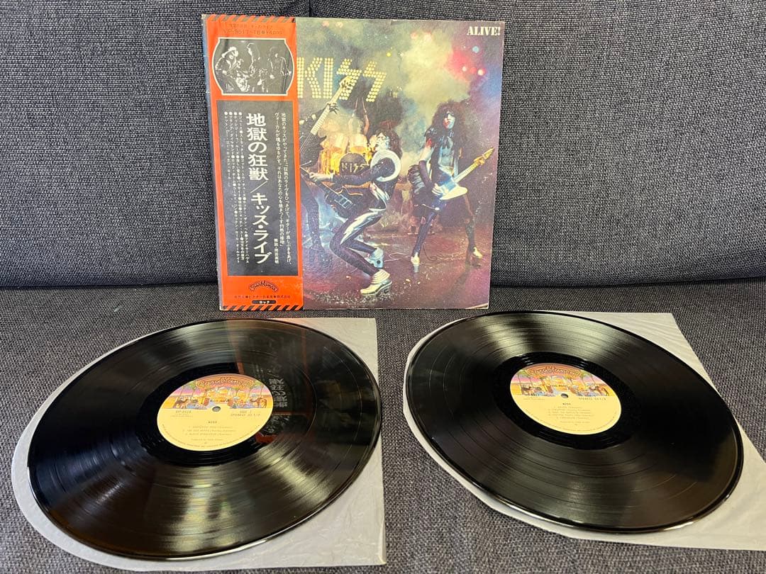 KISS Alive! 2LP Japan Original Pressing w/ Obi Vinyl Record Hard Rock 1975