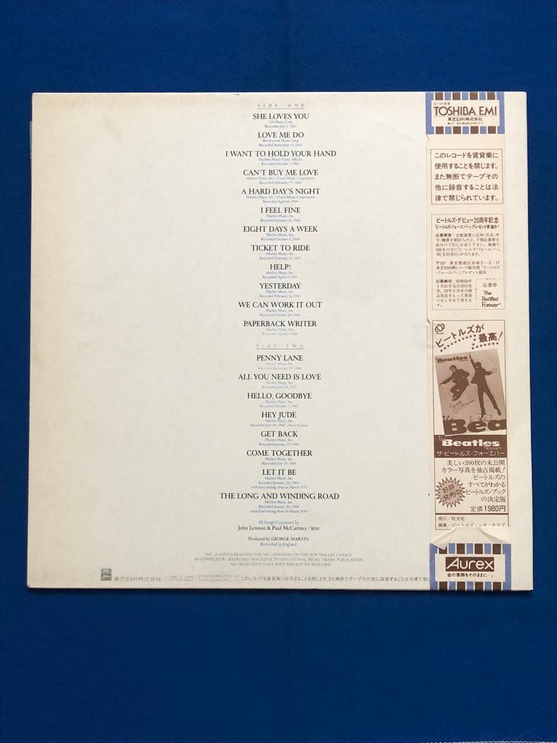 The Beatles - 20 Greatest Hits LP Japan Pressing Vinyl Album EAS-91047