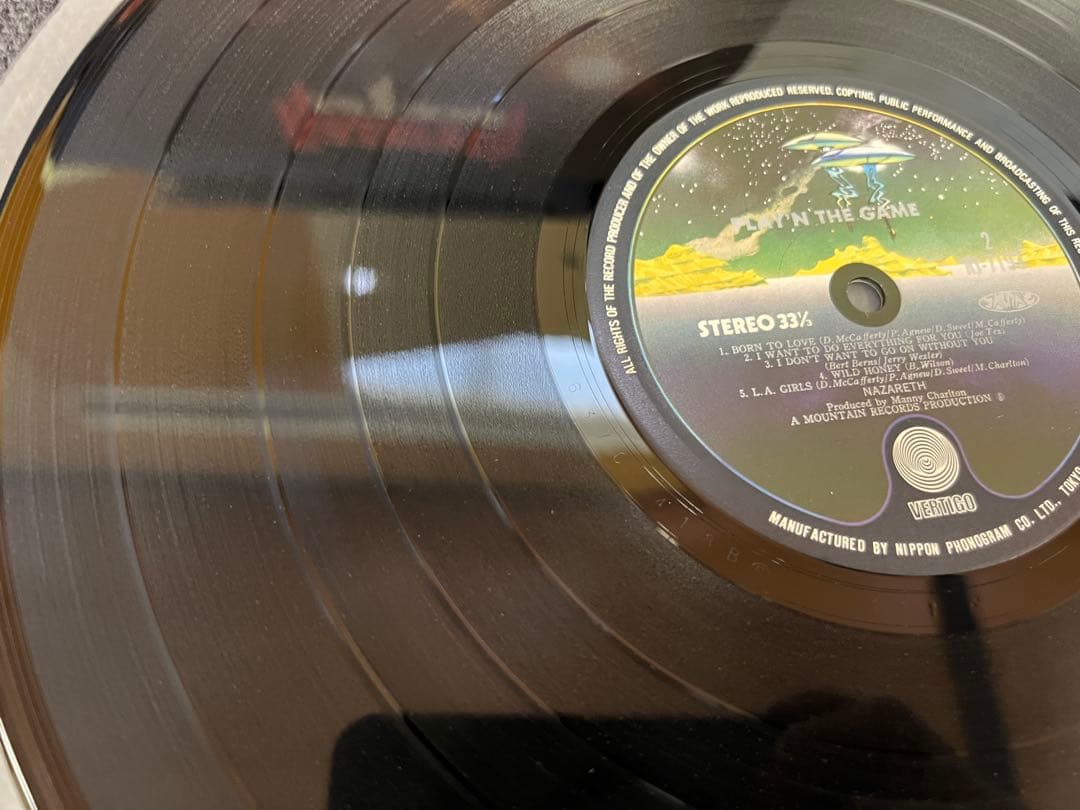 Nazareth Play'n The Game LP 1976 Japan Vertigo RJ-7193 First Pressing Matrix 111
