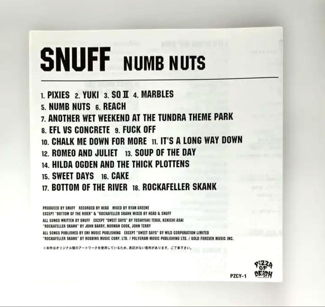SNUFF Numb Nuts CD Japan Press with OBI Pizza of Death Records 2000