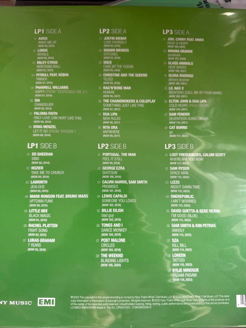 Various Artists - NOW That's What I Call Music! '13-'23 3-LP Green Vinyl Set