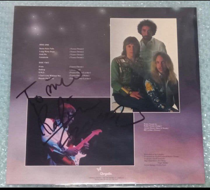 Robin Trower Long Misty Days Vinyl LP Japan 1977 Autographed Record