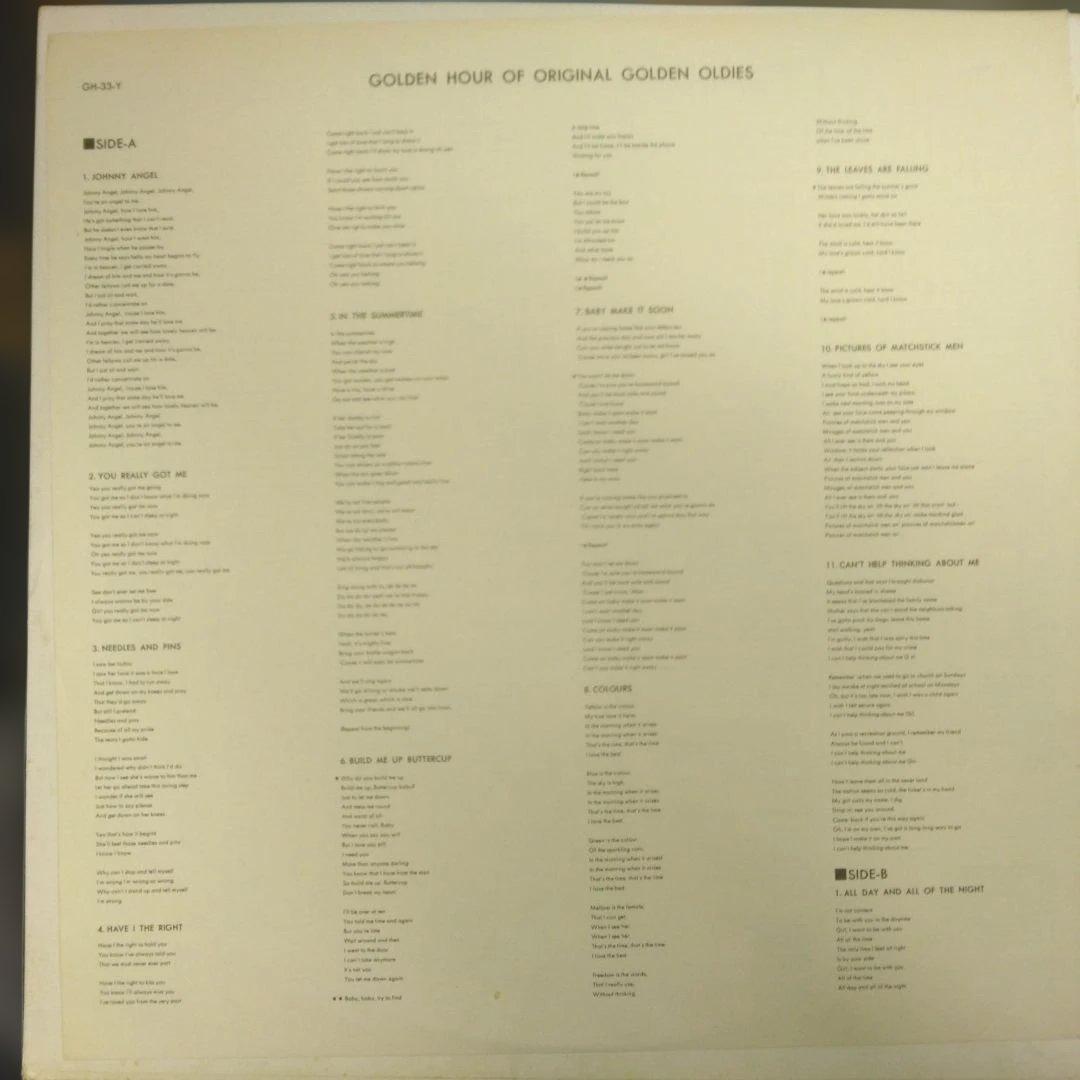 Various - Golden Hour Of Original Golden Oldies 1972 Japan Vinyl LP Pye Compilat