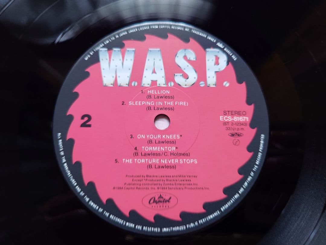 W.A.S.P. Self-Titled Debut LP Japan Original Pressing ECS-81671 w/ Obi & Liner