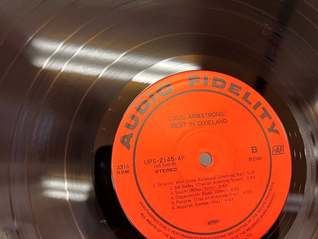 Louis Armstrong Best In Dixieland LP 1980 Japan Audio Fidelity Matrix N1/N1