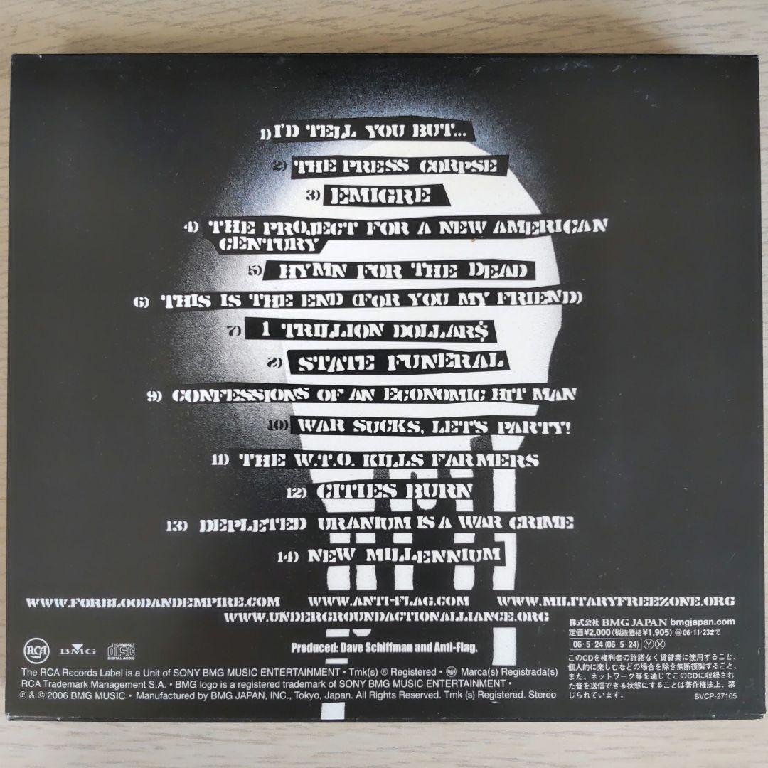 Anti-Flag - For Blood And Empire CD Japan Press with OBI Limited Edition 2006
