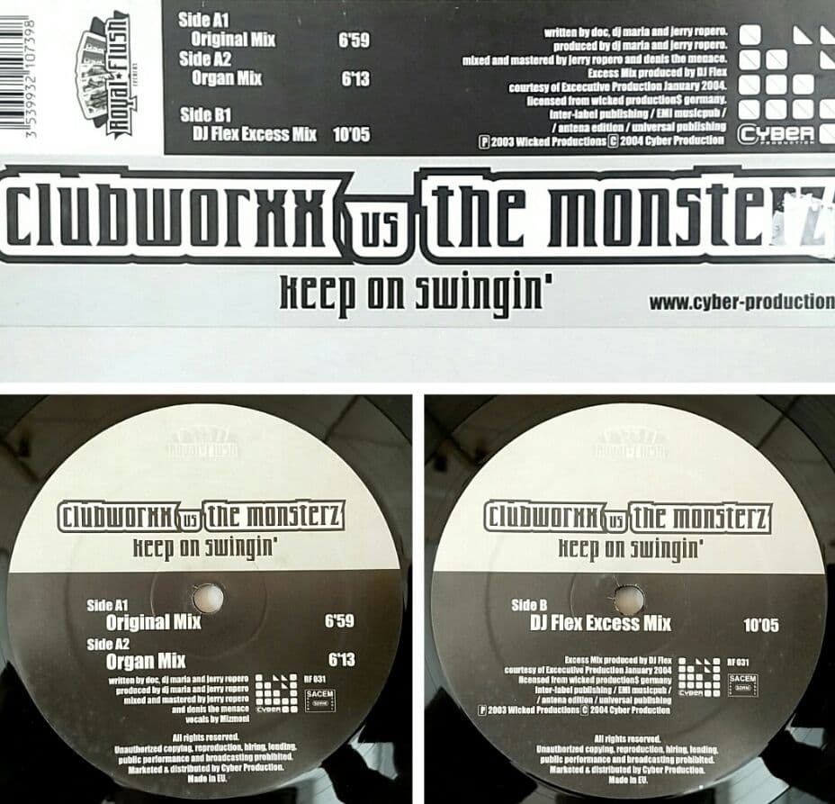 Clubworxx vs. The Monsterz - Keep On Swingin' - 12" Vinyl House Club Record