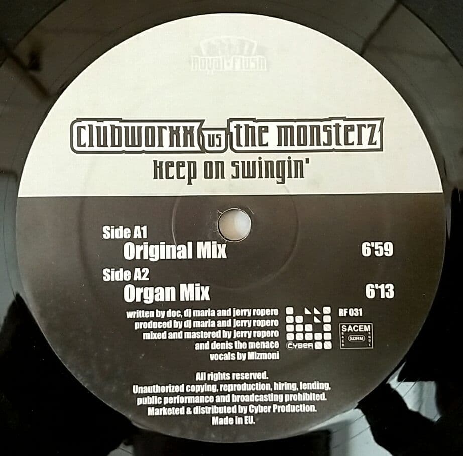 Clubworxx vs. The Monsterz - Keep On Swingin' - 12" Vinyl House Club Record