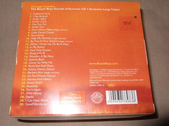 The Beach Boys Sounds of Summer CD Box Set + Exclusive Large T-Shirt 2003
