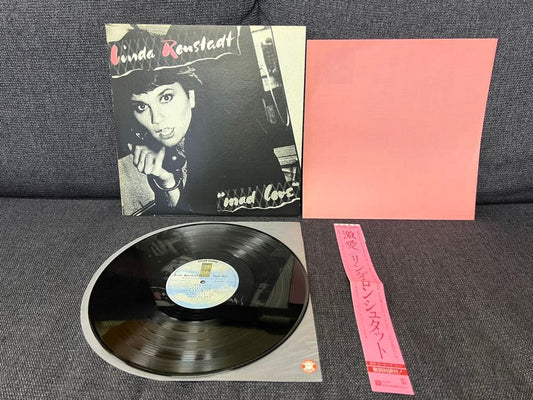 Linda Ronstadt - Mad Love LP 1980 Japan Pressing w/ Obi & Insert New Wave Rock