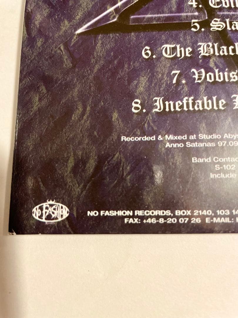 Dark Funeral - Vobiscum Satanas CD (1998, Original Digipak, No Fashion Records)