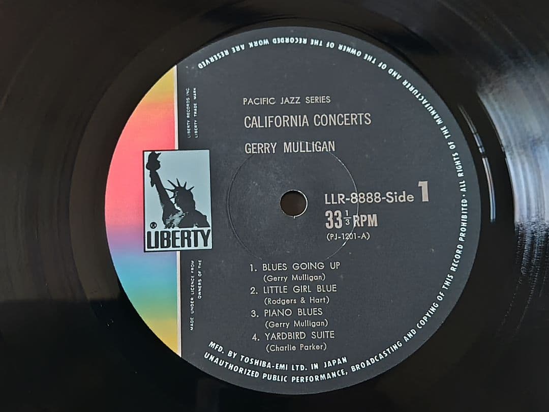 Gerry Mulligan - California Concerts Vinyl LP Japan Jazz LLR-8888