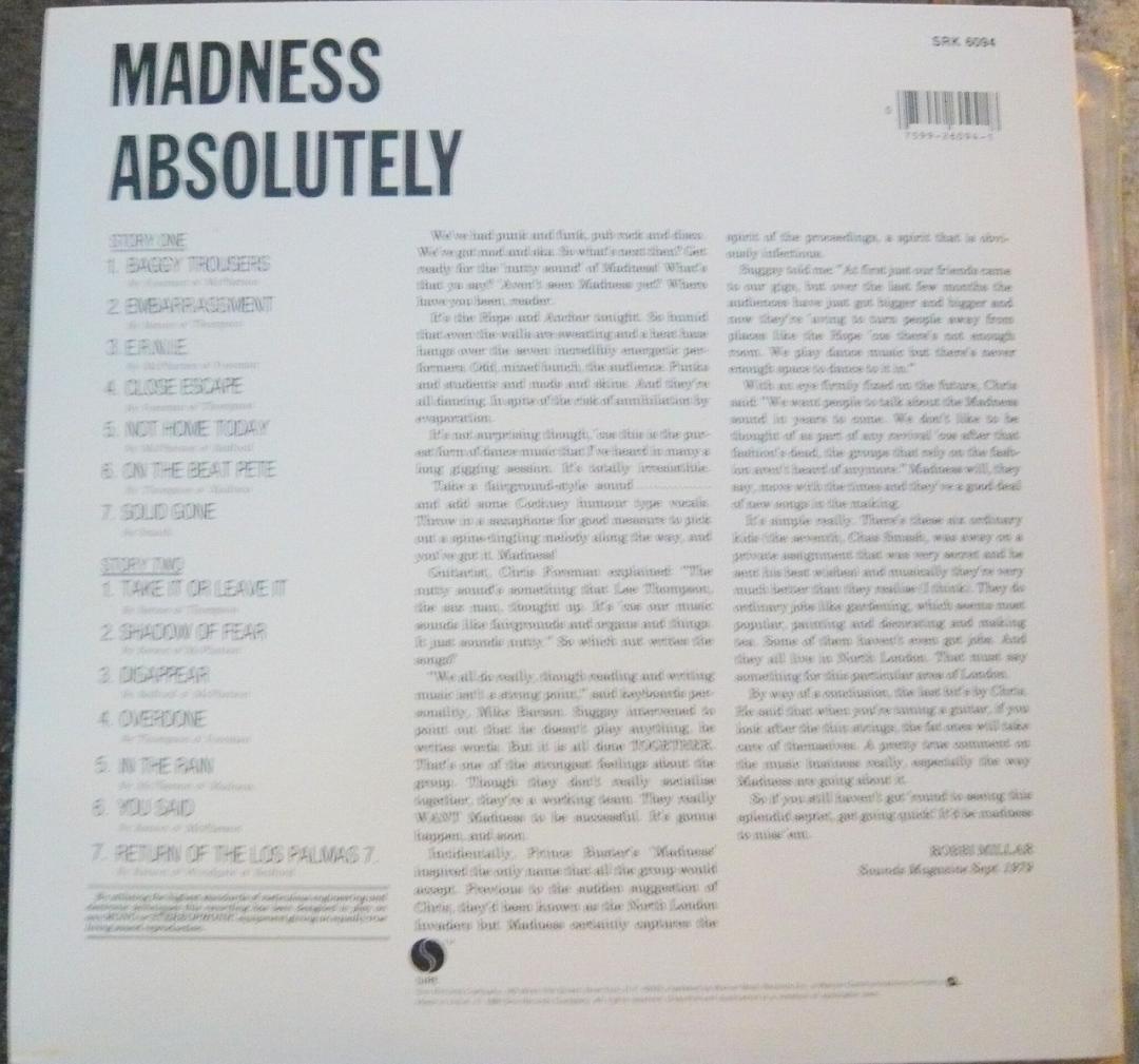 Madness Absolutely Vinyl LP 1980 Ska Pop Classic Album