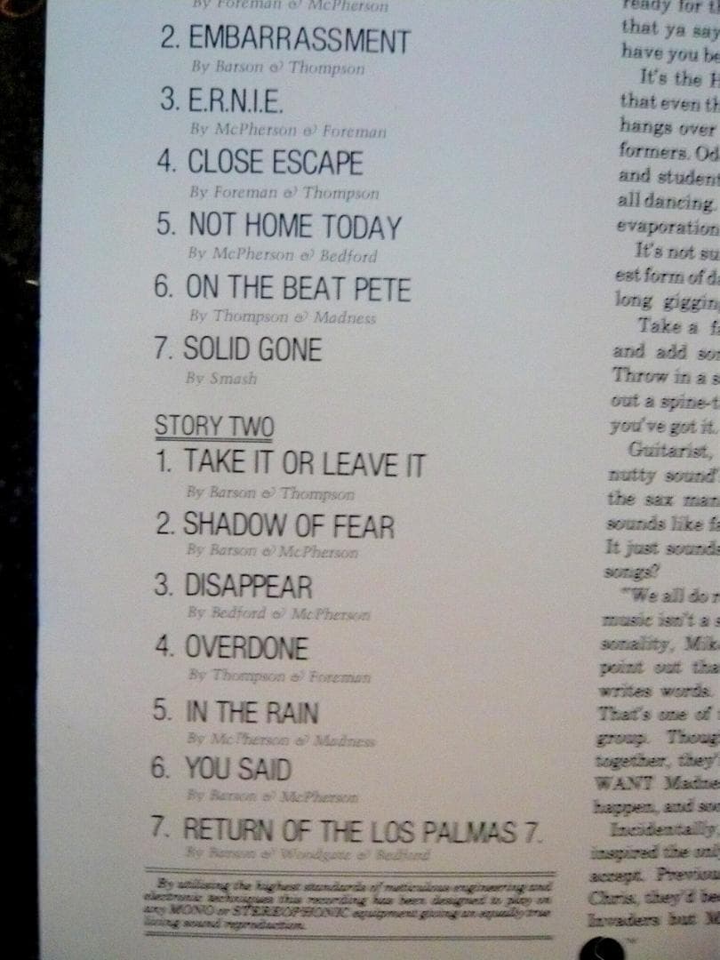 Madness Absolutely Vinyl LP 1980 Ska Pop Classic Album