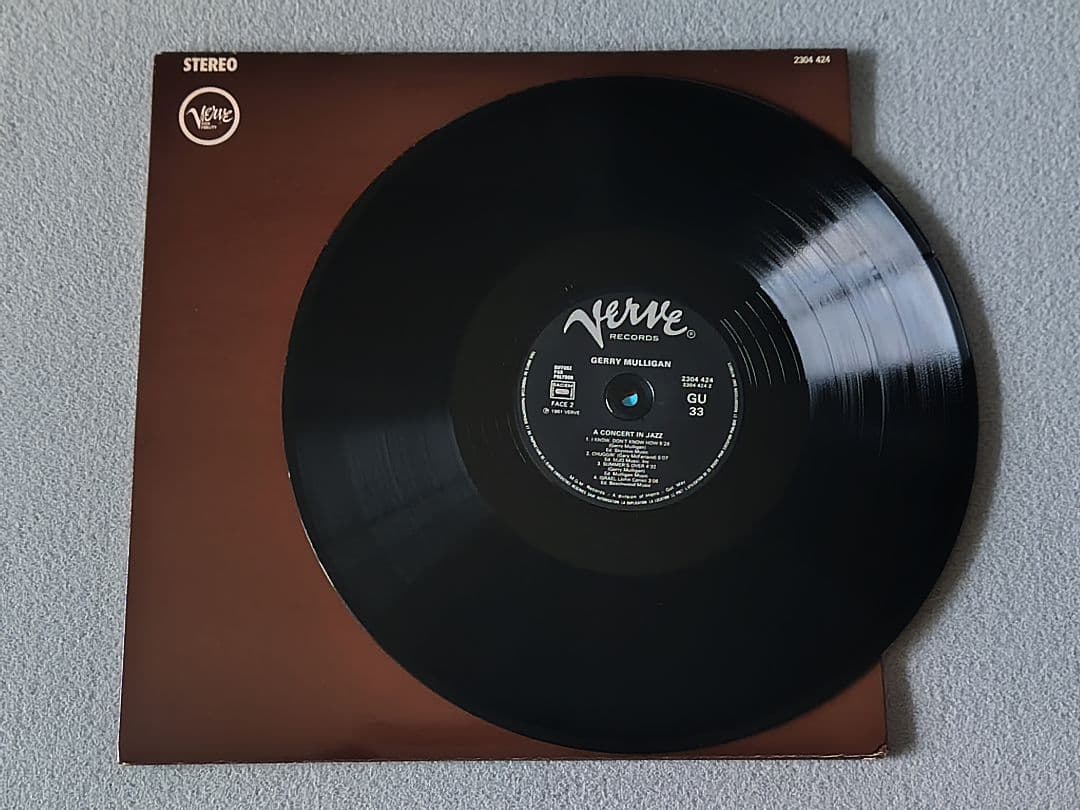 Gerry Mulligan - A Concert In Jazz Vinyl LP 1961 France Verve Jazz Record